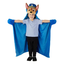 Blue wearable plush hooded throw that drapes over arms for kids