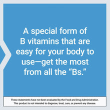 Nutrition claim panel about B vitamins that are easy for your body to use