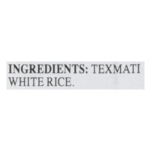 Ingredients panel reading 'Texmati white rice'