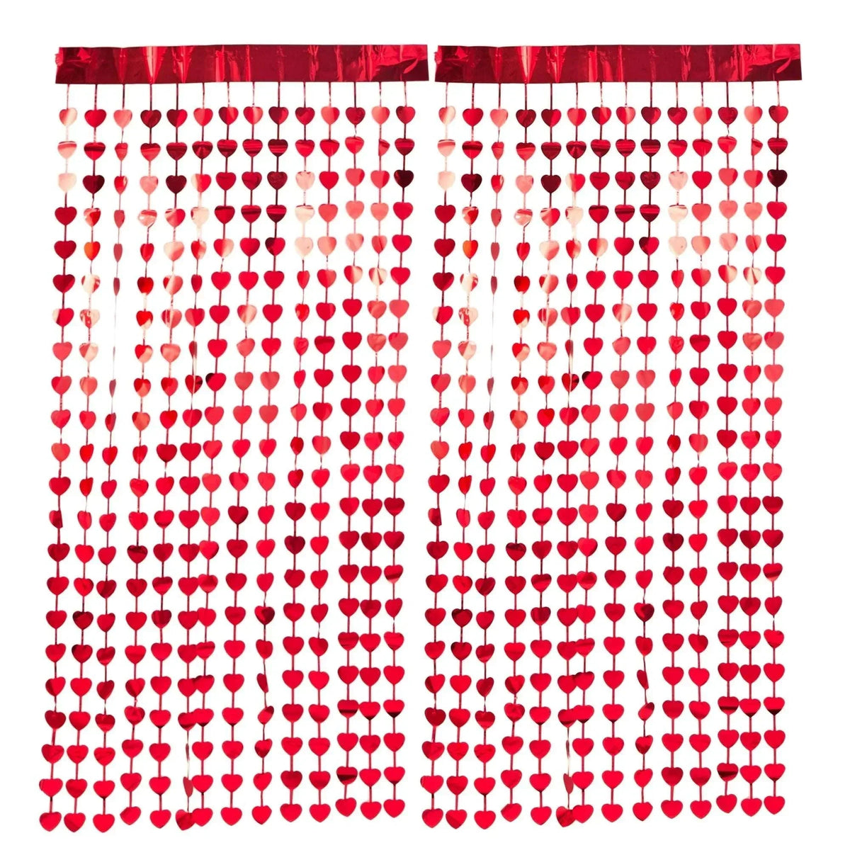 Foil Heart Photo Backdrop, Red, 39" x 78", 2 Pieces, Valentine's Day by Way To Celebrate