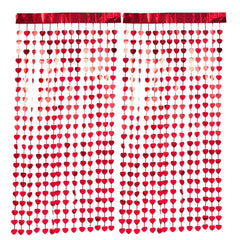 Foil Heart Photo Backdrop, Red, 39" x 78", 2 Pieces, Valentine's Day by Way To Celebrate