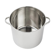 Stainless steel stock pot with glass lid and loop side handles