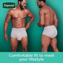 Men's light gray incontinence briefs with comfortable fit, front and back view