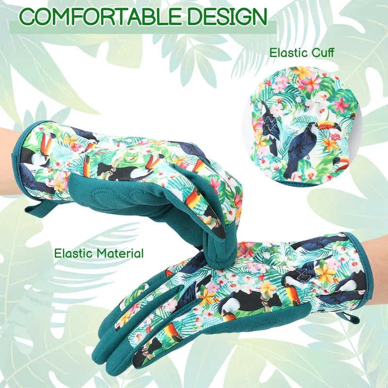 Hengguang Gardening Gloves for Women - Thorn Proof & Puncture Resistant, Breathable Floral Gloves for Rose Pruning,Mother's Day Gift (Floral Design) - USA MEGA SHOP