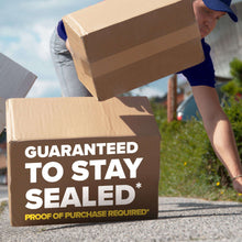 Heavy duty paper tape sealing a taped cardboard box