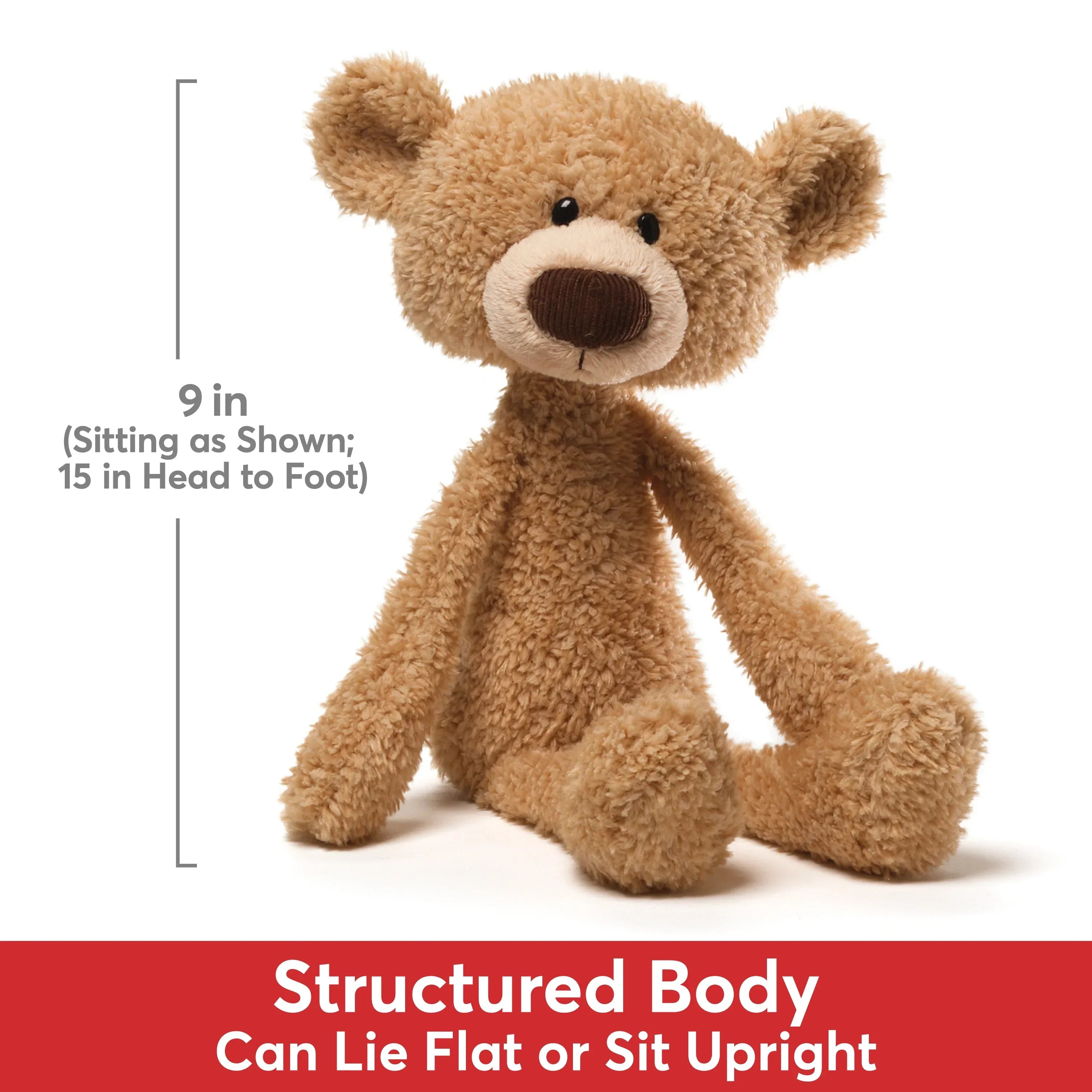 GUND Toothpick Teddy Bear Stuffed Animal Plush Beige 15