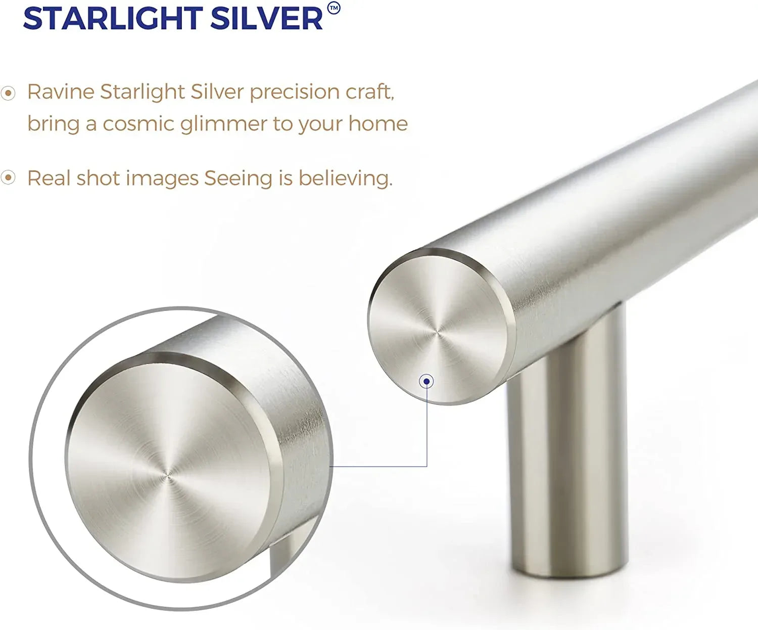 Ravinte 10 Pack 5" Cabinet Pulls Brushed Nickel Stainless Steel Kitchen Drawer Pulls Cabinet Handles 3" Hole Center