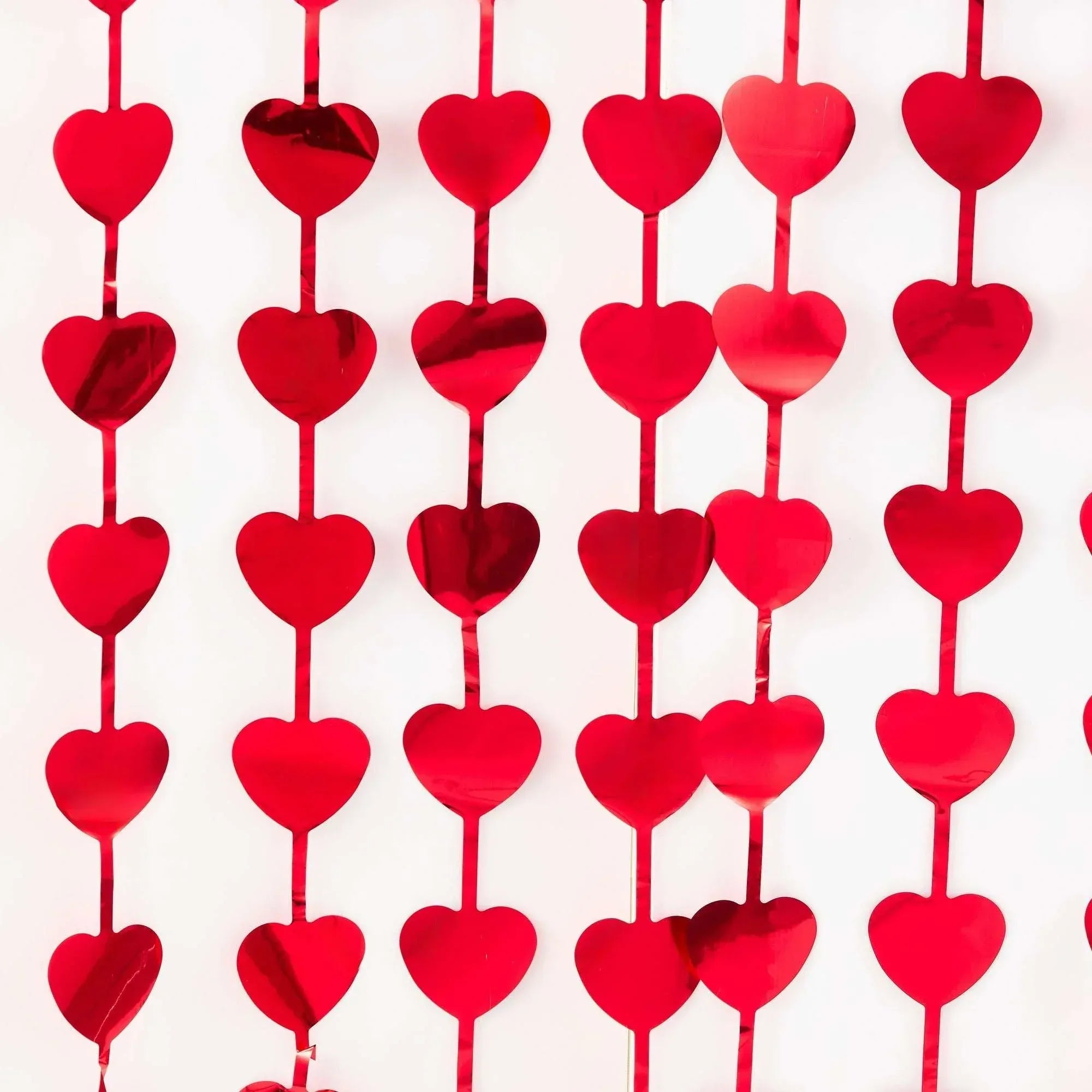 Foil Heart Photo Backdrop, Red, 39" x 78", 2 Pieces, Valentine's Day by Way To Celebrate