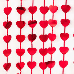 Foil Heart Photo Backdrop, Red, 39" x 78", 2 Pieces, Valentine's Day by Way To Celebrate