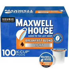 Maxwell House light roast breakfast blend K-Cup coffee pod box, 100 count, blue