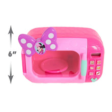 Pink Minnie microwave playset with purple bow detail, front view