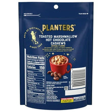 Back of cashew snack bag with Nutrition Facts, barcode, and resealable pouch