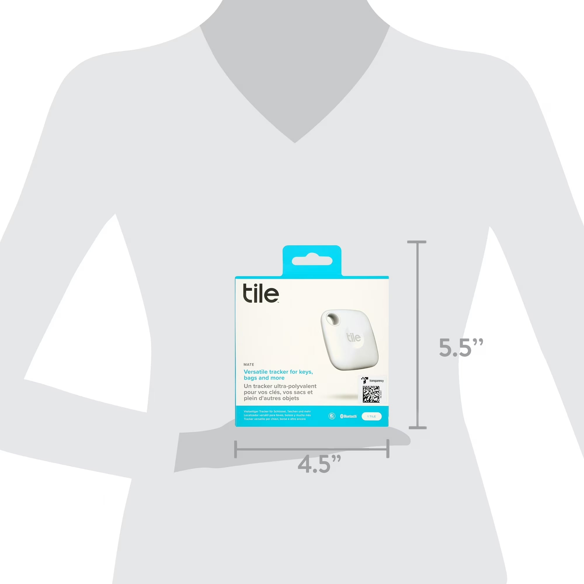 Tile Mate (2022) 1-Pack, White. Bluetooth Tracker, Keys Finder and Item Locator; Up to 250 ft. Range.