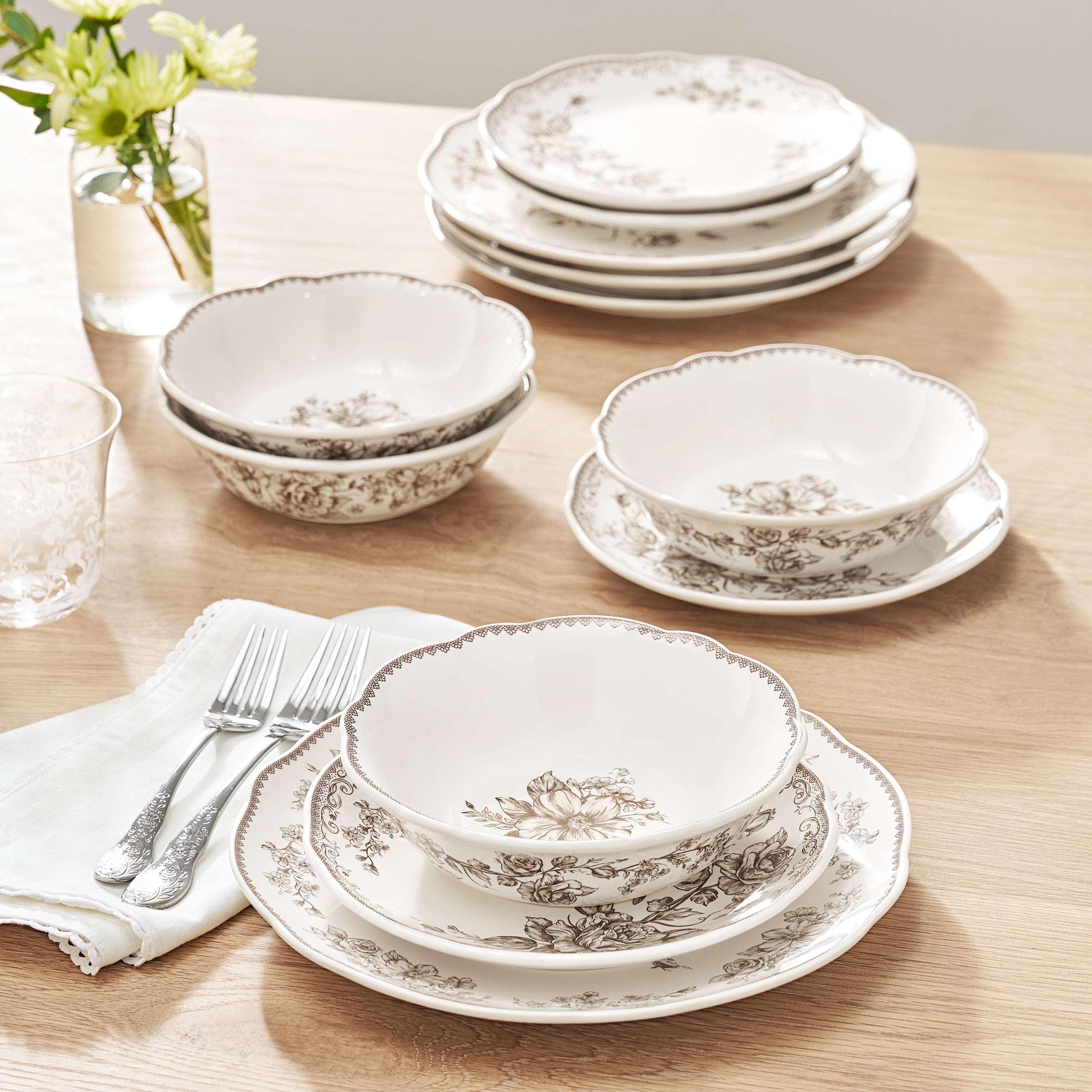 The Pioneer Woman Agatha 12-Piece Stoneware Dinnerware Set