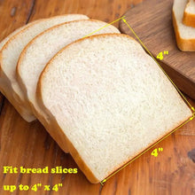 Toaster with bread slices sized for wide toasting slots