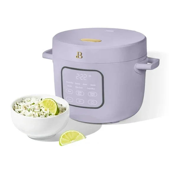 Beautiful 14-Cup Cooked, 6-Cups Uncooked Electric Rice and Grain Cooker, EverGoodâ„¢ Ceramic Nonstick Coating, Lavender by Drew Barrymore - USA MEGA SHOP