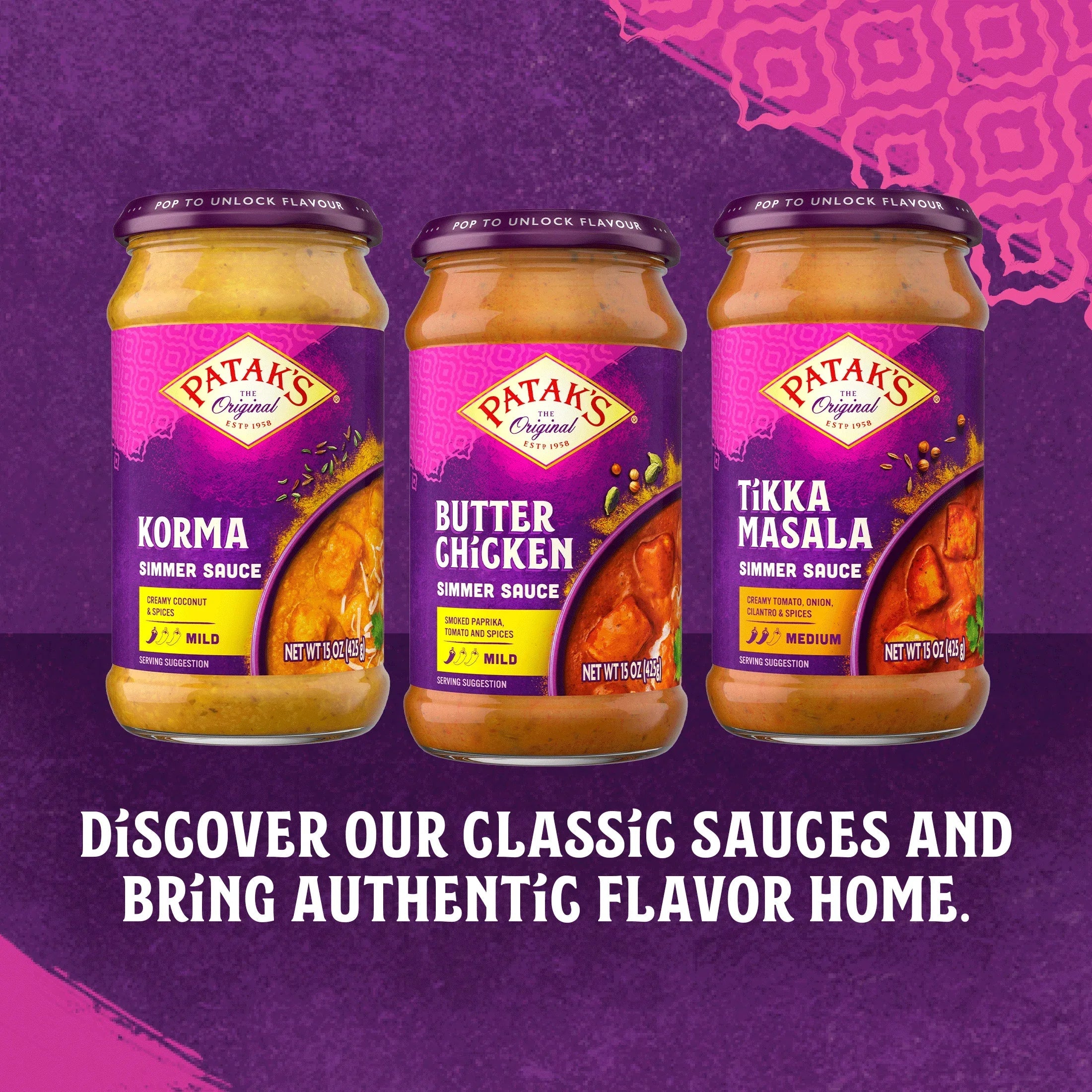 Patak's Tastes of India Simmer Sauce, Tikka Masala Curry, 15-Ounce