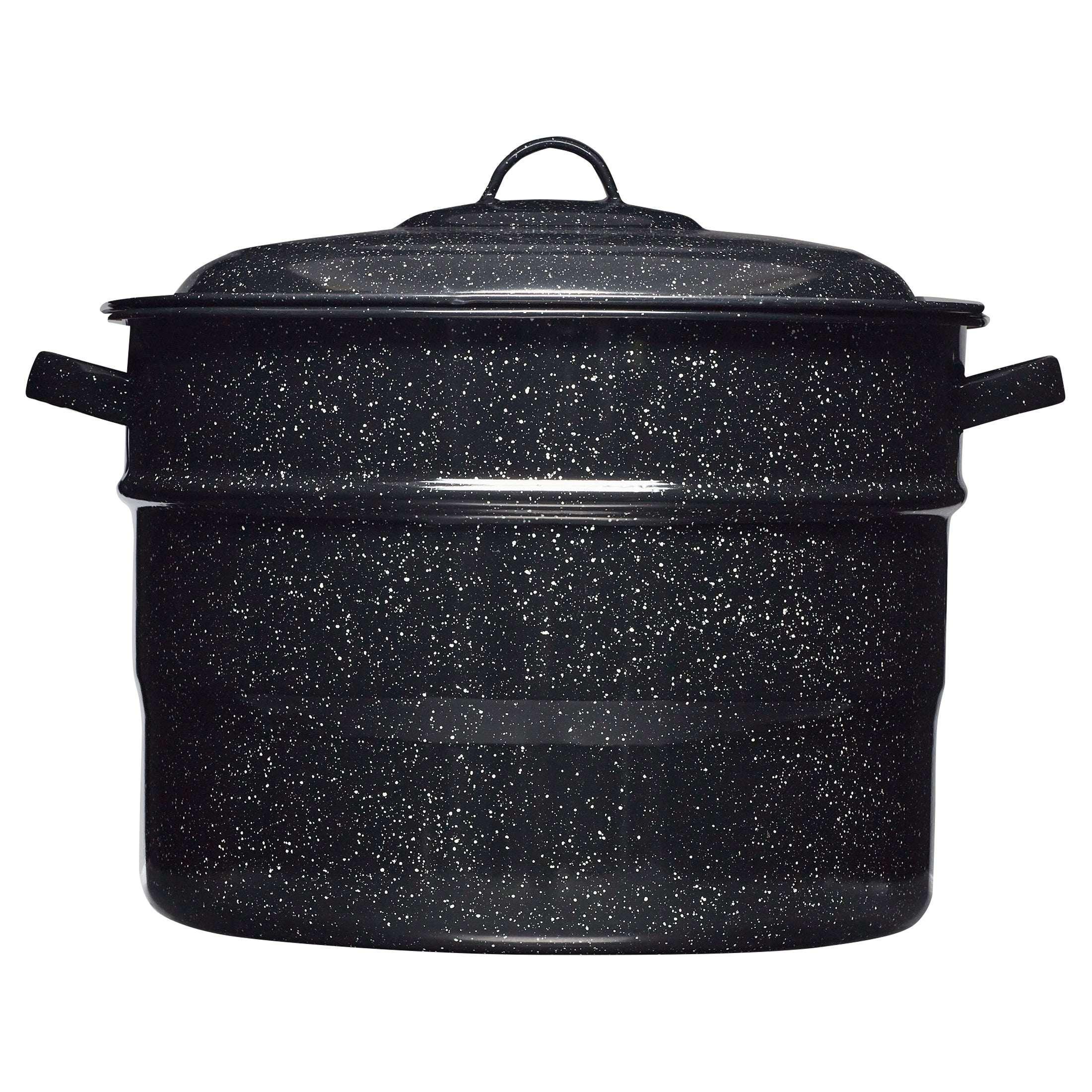 Granite Ware 21.5 Quart Water Bath Canner, Large Enamel Canning Pot with Rack, Canning Supplies for Jam, Salsa and Pickles