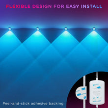 Peel-and-stick controller with inline power box for LED string downlights install