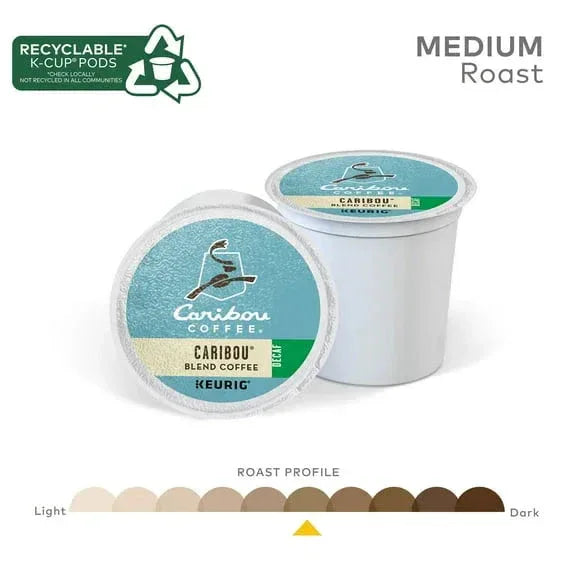 Caribou Coffee Decaf Caribou Blend K-Cup Pods, Medium Roast, 24 Count for Keurig Brewers - USA MEGA SHOP