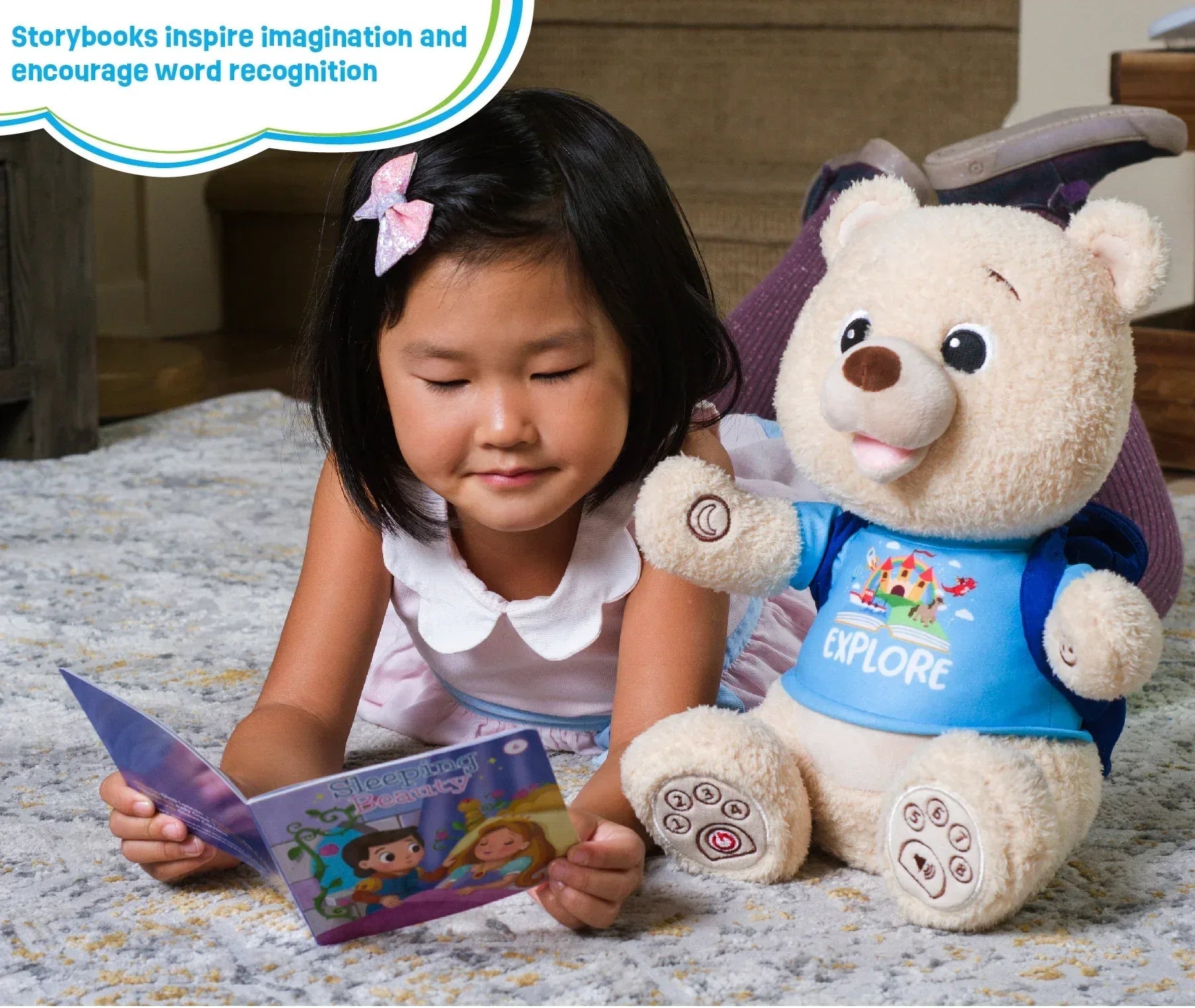 Spark Create Imagine Interactive Learning Bear, Recites 8 Stories, Sings 6 Songs, Baby and Toddler Toys