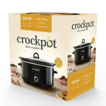 Crock-Pot classic slow cooker box with black unit and domed lid shown