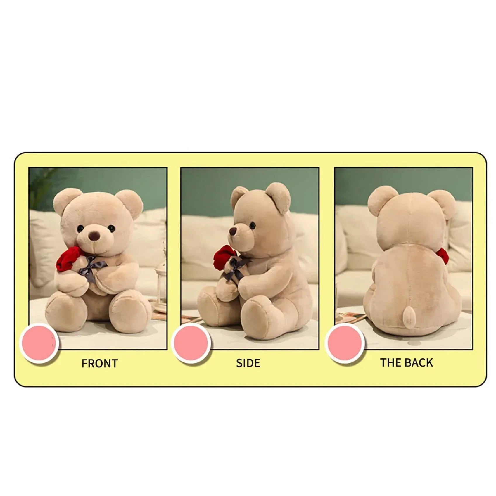 9.1" Valentines Day Stuffed Animals Teddy Bear with Rose, Large Rose Bear Valentines Day Gift Plush Toy Cartoon Cuddly Doll Birthday Party Holiday Wedding Decor Gift Stuffed Animals