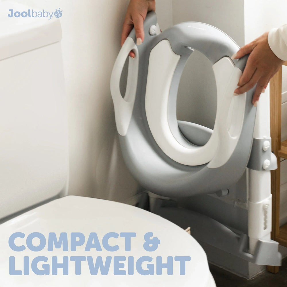 Jool Baby Potty Training Seat with 2 Step Ladder for Toddlers â€“ Splash Guard, Adjustable Height (Gray) - USA MEGA SHOP