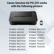 Canon PG-243 black ink cartridge compatibility with PIXMA printers