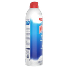Windex Fast Shine Foam glass cleaner aerosol bottle with red cap, white and blue label.