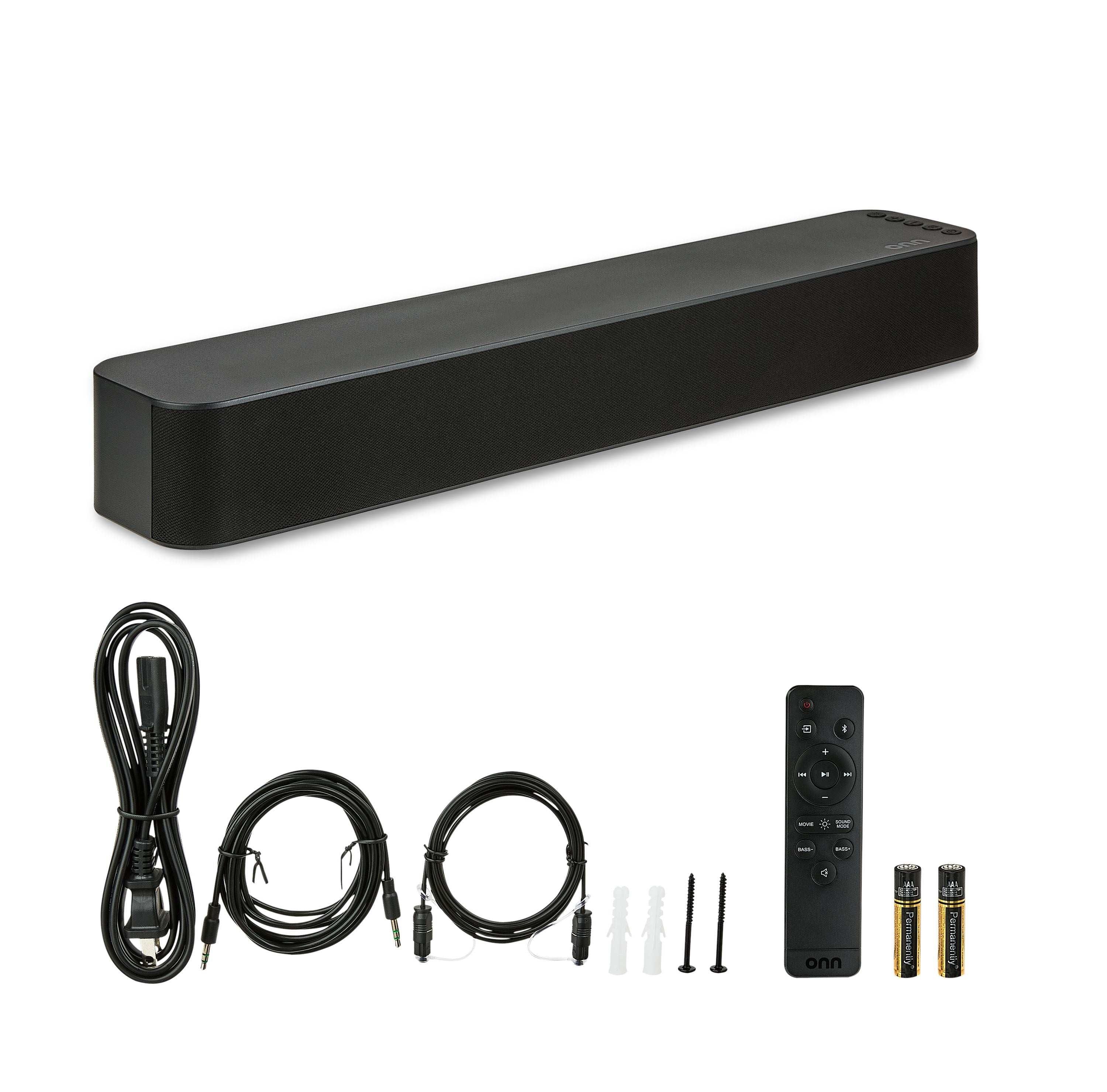 onn Bluetooth 2.0 Channel Soundbar with Multi-Color LED Lighting, 20", Black - USA MEGA SHOP