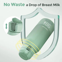 Green portable milk warmer base with warming chamber and digital display panel