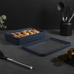 Thyme & Table 9" x 13" Silicone Baking Dish & Lid Set - Atlantic Blue