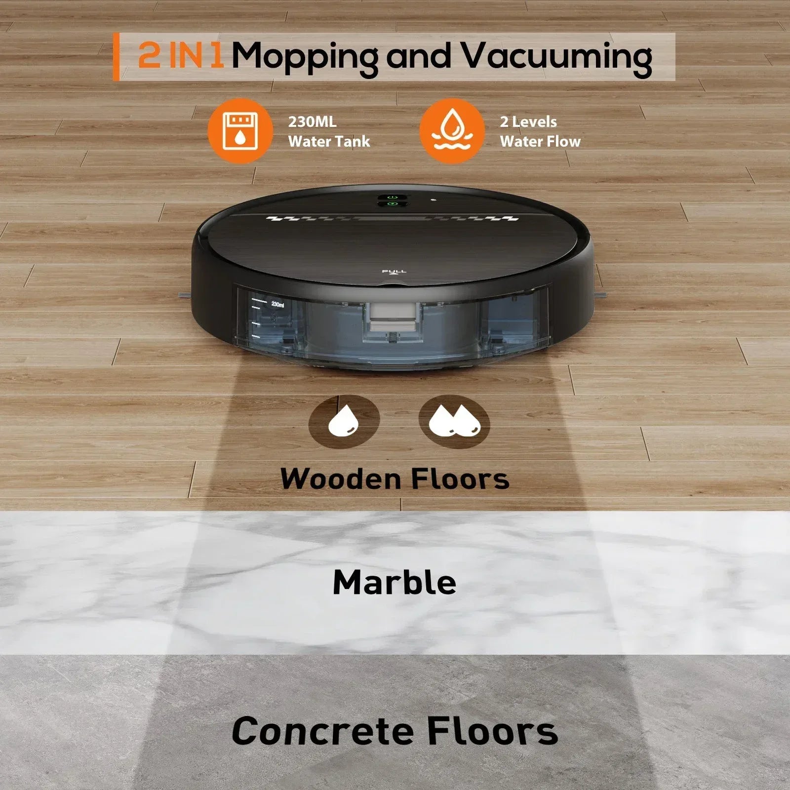 GOOVI Robot Vacuum Cleaner and Mop Combo with App WiFi and Remote Control Robotic Vacuums, Black - USA MEGA SHOP
