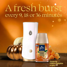 Glade automatic spray air freshener system with white dispenser and Pumpkin & Ginger refill