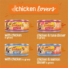Chicken Lovers wet cat food cans: prime filets and shreds in gravy