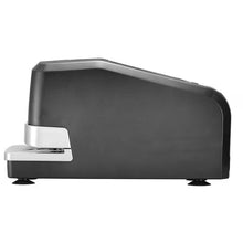 Bostitch electric stapler in black, side view with front foot