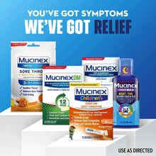 Children’s cough medicine granule packets and bottles promo graphic