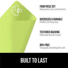 GORILLA GRIP Cutting Board, Flexible, Durable Plastic Chopping Mats, 15x12, Multicolor - USA MEGA SHOP