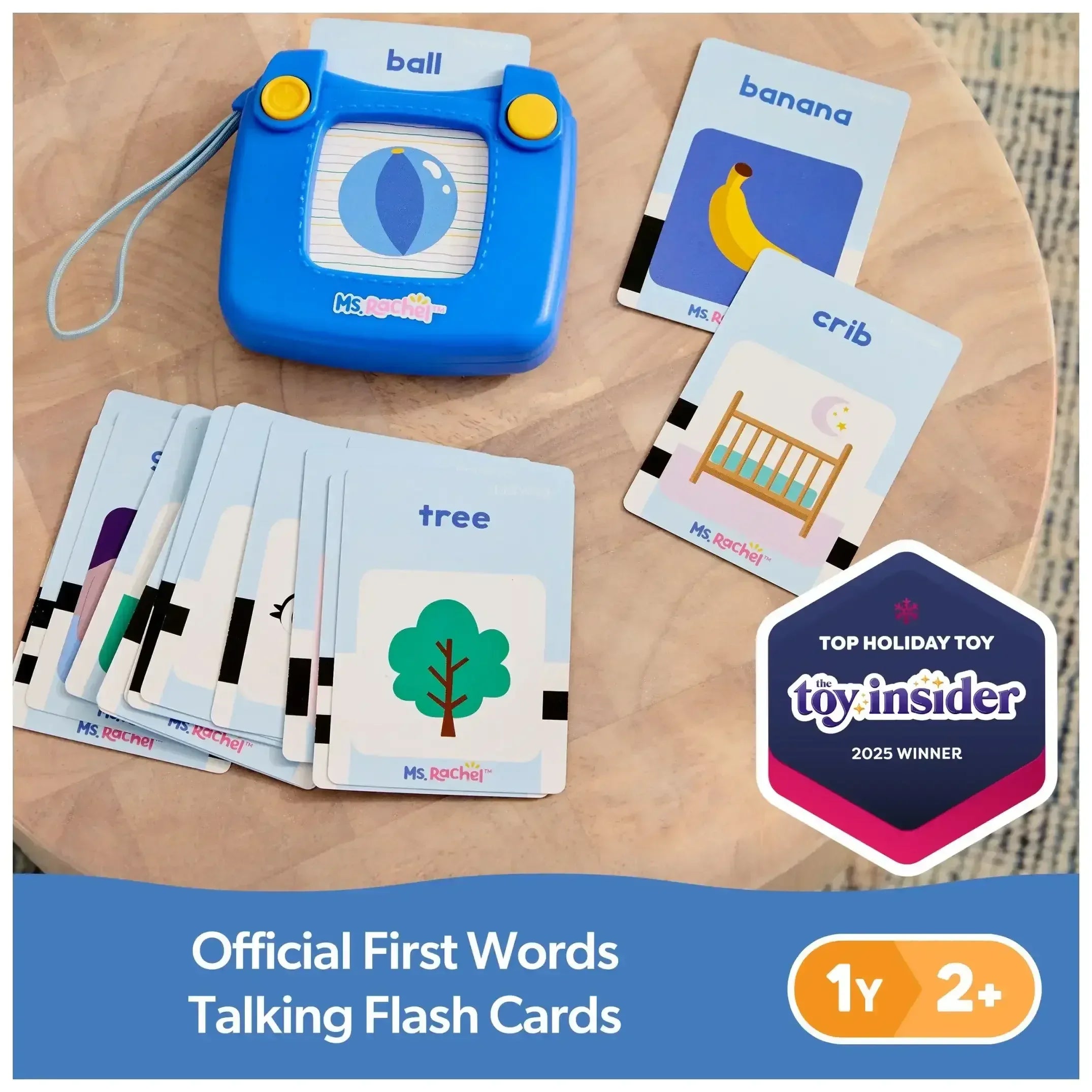 Ms. Rachel First Words Talking Flash Cards with Electronic Reader, 100 Words for Infants Ages 1 and up