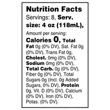 Nutrition facts panel for cold brew coffee concentrate, serving size 4 oz (118 mL)
