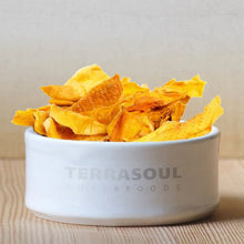 Bowl of golden dried mango slices