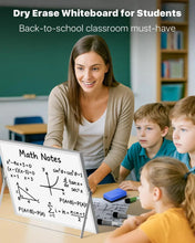 Dry erase whiteboard on stand with math notes for teacher and students