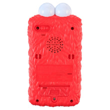 Elmo electronic learning phone back view in red with speaker holes and battery compartment