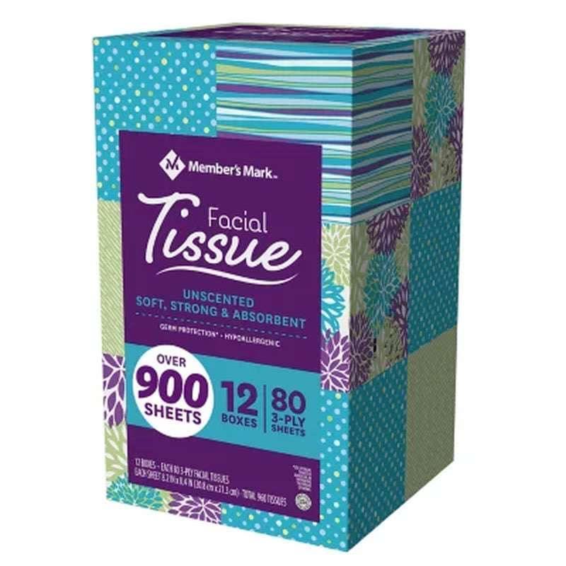 Member's Mark Ultra Soft Facial Tissues 12-Pack