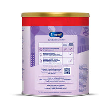 Infant formula canister back panel with nutritional facts and ingredient icons