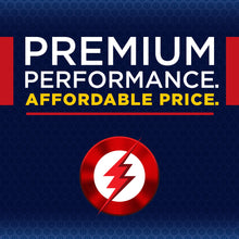 Rayovac Fusion AA alkaline batteries, premium performance badge on packaging background