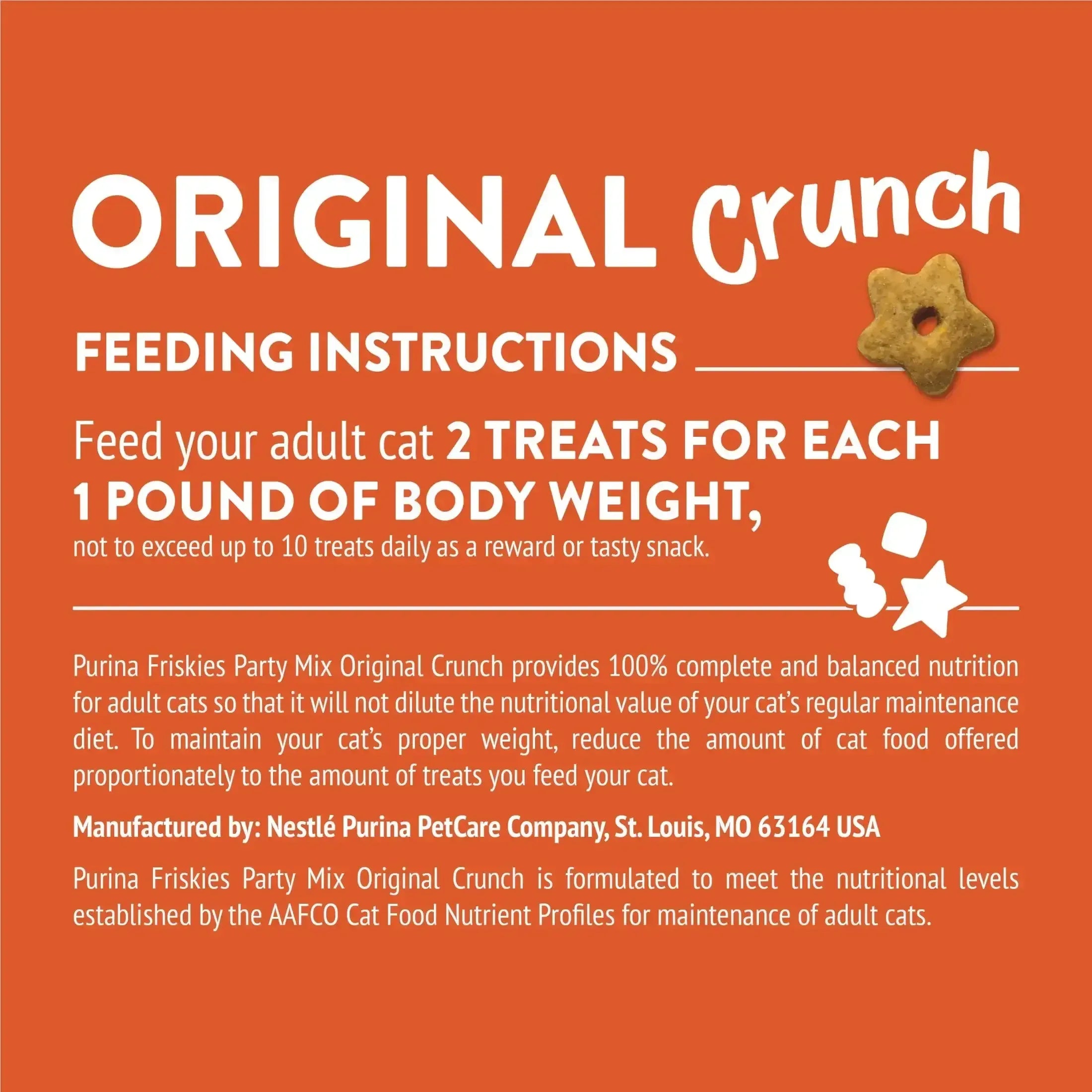 Purina Friskies Party Mix Original Crunch, Cat Treats, Chicken, Liver, & Turkey, 20 oz Canister