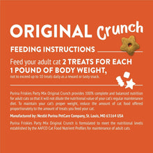 Cat treat feeding instructions label panel for adult cats