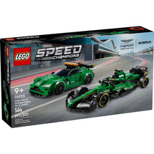 LEGO Speed Champions building set box showing two green race cars